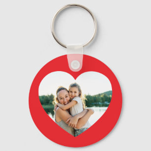 Heart Photo Red Keychain