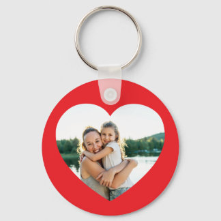 Heart Photo Red Keychain