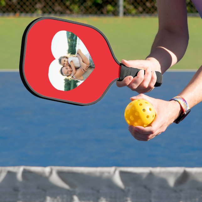 Heart Photo Red Pickleball Paddle (Insitu)