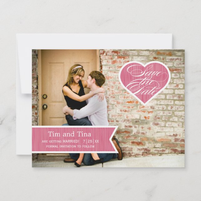 Heart  |  Photo Save the Date Announcement (Front)
