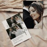 Heart Photo Wedding Thank You Note<br><div class="desc">These minimalist 2-sided wedding heart thank you cards are perfect for thanking your family & friends who attended your wedding! They feature a modern layout,  using both formal and elegant script fonts,  3 wedding photos,  and a sweet personalized message.</div>