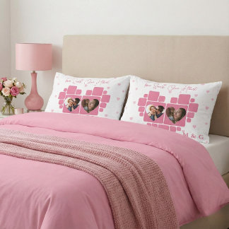 Heart Photo with Custom Pictures & Monogram Accent Pillow