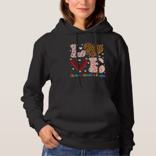Heart Physical Education Teacher Leopard Valentine Hoodie