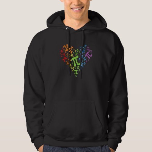 Heart Pi Day Funny Graphic Math Teacher For Women  Hoodie