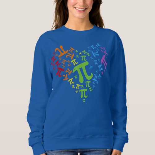 Heart Pi Day Funny Graphic Math Teacher For Women Sweatshirt