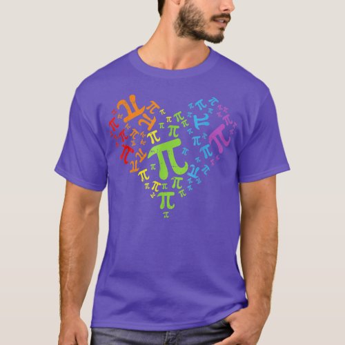 Heart Pi Day Funny  Math Teacher for Women Kids Me T_Shirt