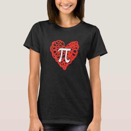 Heart Pi Valentines Day Cool Love Science Math Tea T_Shirt