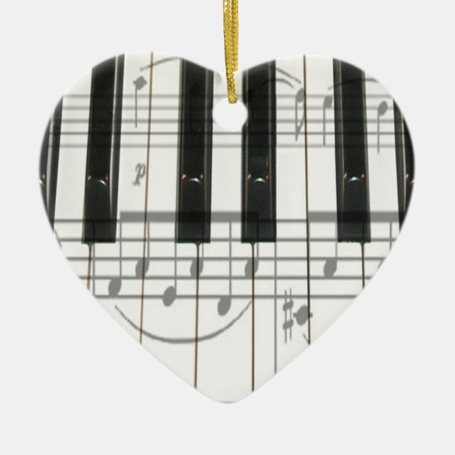 Heart Piano Keyboard Ornament (Front)