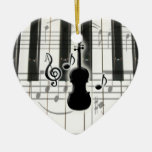 Heart Piano Keyboard Violin Ornament at Zazzle