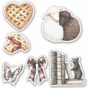 Heart Pie Lambs Chocolate Chip Cookie Butterfly   Sticker