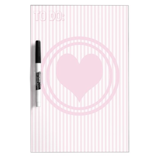 Heart  Pink and white stripes Dry_Erase Board