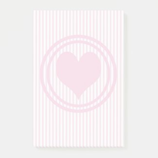 Heart & Pink and white stripes post-it's Post-it Notes