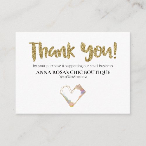 ~* HEART Pink -  Logo THANK YOU QR AP8 Review Enclosure Card