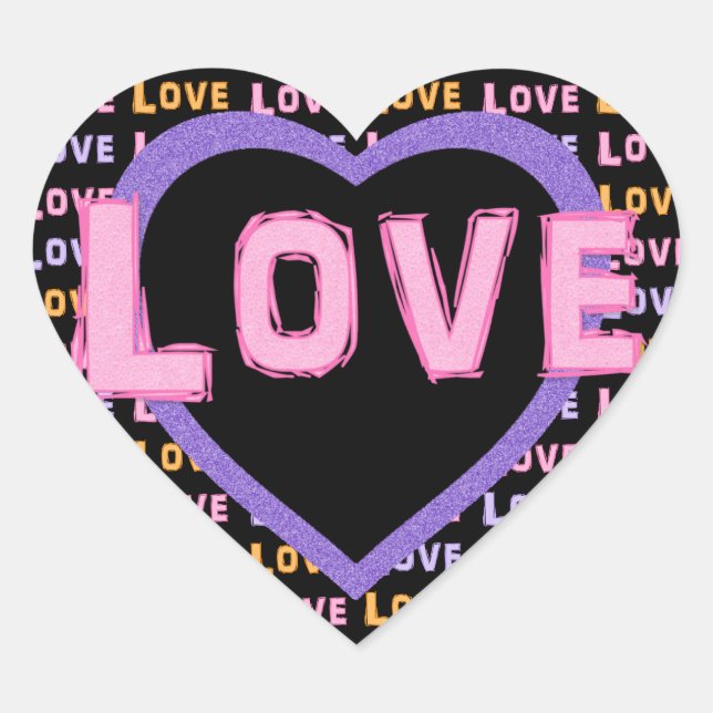 Heart Pink Love Stickers (Front)