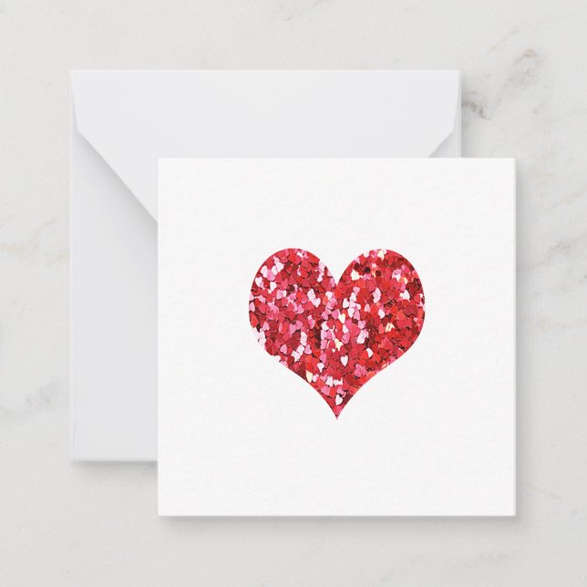 HEART PINK RED I LOVE YOU CHRISTMAS VALENTINE NOTE CARD (Front)