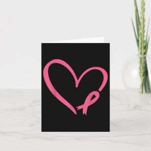 Heart Pink Ribbon Breast Cancer Awareness Month Wo Card