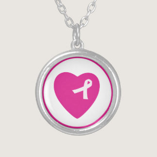 Heart Pink Ribbon Breast Cancer Awareness Necklace