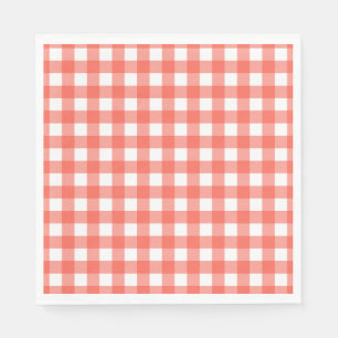 Heart Pizza Party Napkins   Red Checkered Italian