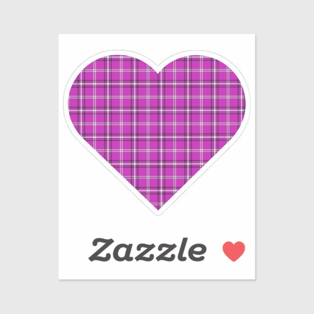 Heart Plaid Pink Purple Black Sticker (Sheet)