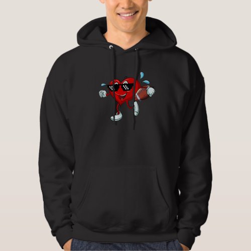 Heart Playing American Football Valentines Day Spo Hoodie