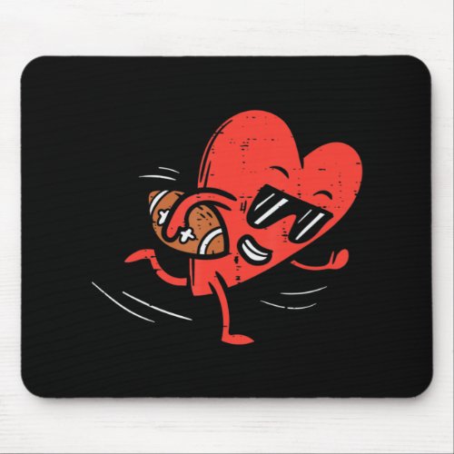 Heart Playing American Football Valentines Day Spo Mouse Pad
