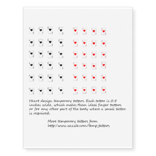 Heart playing card design temporary tattoos