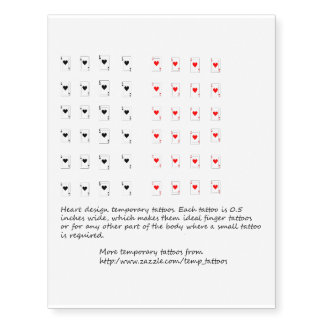 Heart playing card design temporary tattoos