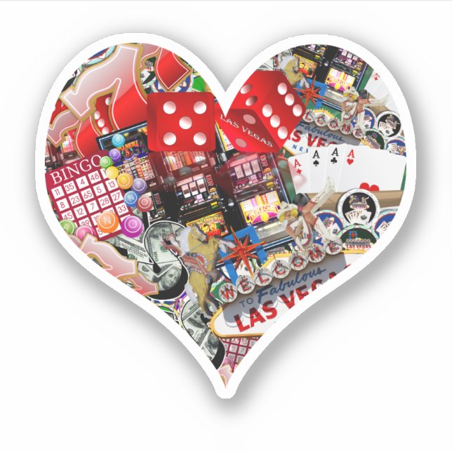 Heart Playing Card Shape - Gamblers Delight Sticker (Front)