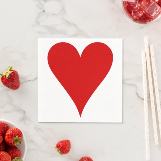Heart Playing Card Shape Valentine's Day Napkins (Insitu)