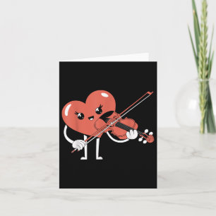 Heart Playing Violin Valentines Day Music Love Mus Card