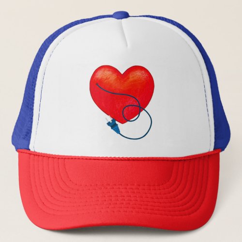 Heart Plug Valentines Day Hearts Day Love  36 Trucker Hat