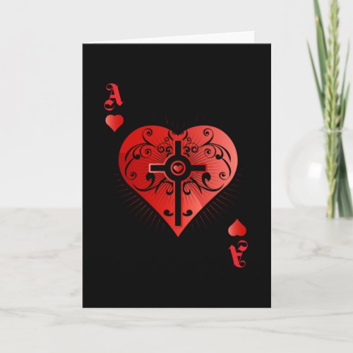 Heart Poker Ace Casino Card