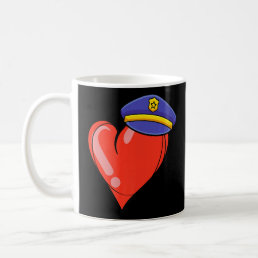 Heart Police Valentines Day Cool Policeman Cop Off Coffee Mug
