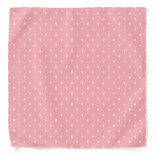 Heart Polka Dots Baby Pink Dotted Pattern Cute Bandana