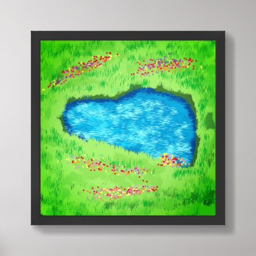 heart pond pixelwallart  framed art