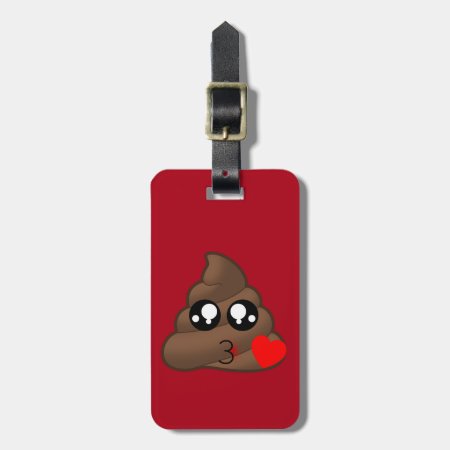 Heart Poop Emoji Luggage Tag