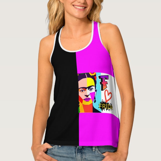 HEART POP ART FRIDA TANK TOP (Front)