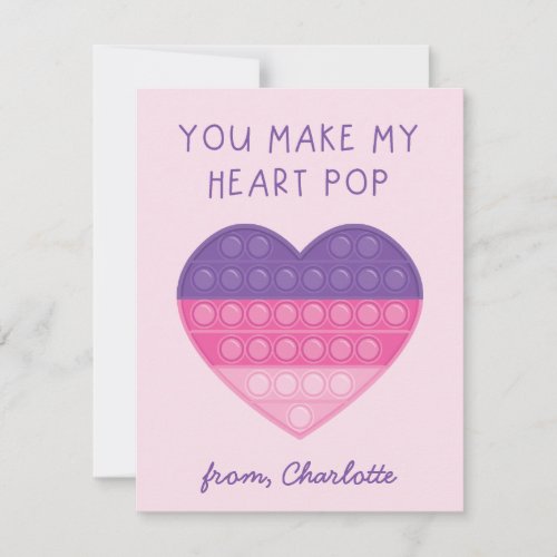 Heart Pop fidget valentine card