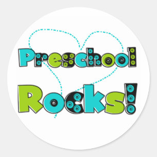 Heart Preschool Rocks Classic Round Sticker