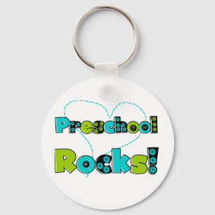 Heart Preschool Rocks Keychain