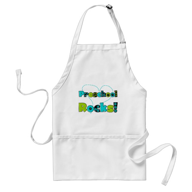 Heart Preschool Rocks Tshirts and Gifts Adult Apron (Front)