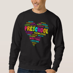 Heart Preschool Team Teacher Student Back To Schoo Sweatshirt