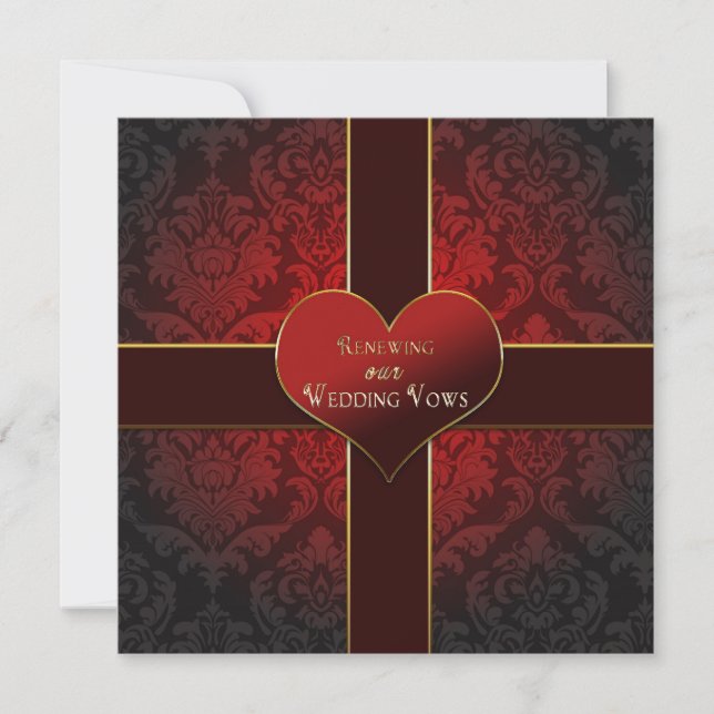 Heart/Present - Renewal of Wedding Vows Invitation (Front)