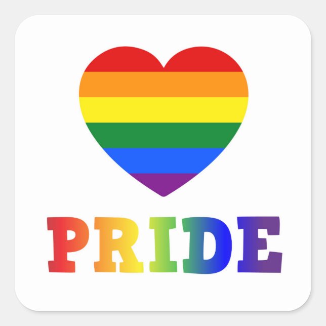 Heart Pride Square Sticker (Front)