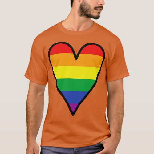 Heart Pride Stripes Valentines Day T_Shirt
