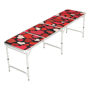 Heart Print Beer Pong Table