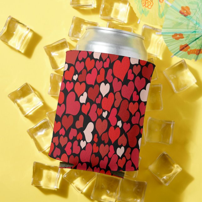 Heart Print Can Cooler (In Situ Summer)