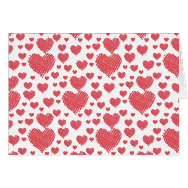 Heart Print Happy Valentines Day Cards (Front Horizontal)