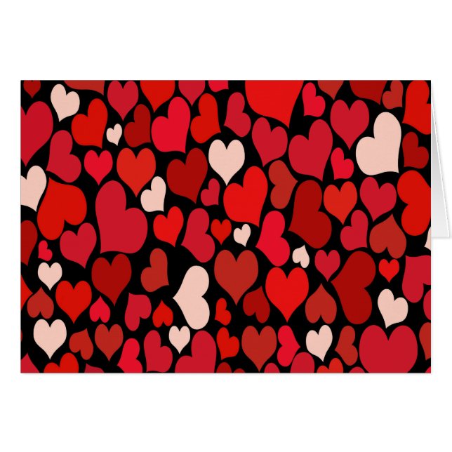 Heart Print Happy Valentines Day Cards (Front Horizontal)