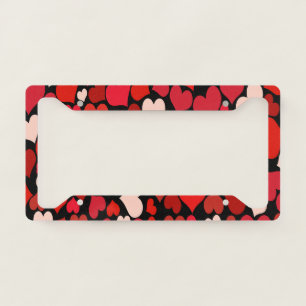 Heart Print License Plate Frame